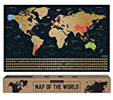 envami Mappa del Mondo da Grattare - 68 X 43 CM - Idee Regalo - mappamondo da grattare con Bandiere ...