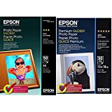 Epson Carta Fotografica Glossy, A4, 50 Fogli, Bianco & Super Carta Fotografica Lucida, 30 Fogli, 13 X 18 Cm