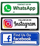 eSplanade TROVACI SU Facebook, Twitter e Instagram, combinazione di decalcomanie per adesivi con segno Whatsapp (set di 4) - Dimensioni ...