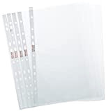 ESSELTE Essentials Confezione da 100 Buste Perforate Trasparenti in PPL Lucido, 21 cm x 29,7 cm