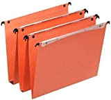 Esselte, Lima verticale a sospensione, Cartelle multiple, fondo 15 mm, A4, confezione da 25, schede incluse, arancione, orgarex, 21632