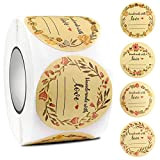Etichette Adesive Carta Kraft Sticker Handmade with Love Rotondi Autoadesivo Adesivi per Marmellata Cucina Regalo Matrimonio