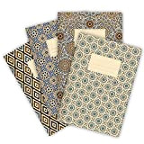 etmamu 530 - Set di 4 quaderni per appunti, motivo Marocco, formato A5, 32 fogli puntinati