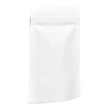 Evergreen Goods - Sacchetti con chiusura a cerniera, 50 pezzi, colore: Bianco, interno in lamina di alluminio 90x140mm bianco