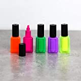 Evidenziatore per smalto bottiglia penna per marcare marcatori in arancione, rosa, verde, viola, giallo come colori fluorescenti per agenda, scuola, ...