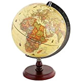 Exerz 25cm Mappamondo Antico - Mappa Inglese - Base In Legno - Globo Decorazione/ Educazione/ Geografica - Mappa Morden Con ...
