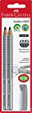Faber-Castell 111999 - Set 2 matite Jumbo Grip, con tappo a gomma da cancellare, colore: grigio