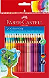 Faber-Castell 112442 - Matita colorata Colour Grip, astuccio in cartone da 36 pezzi