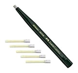 Faber-Castell 180300 - Penna girevole con cancellatore in vetro, colore fusto: verde + 5 mine di ricambio 180600