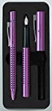 Faber-Castell 201534 Grip Edition Glam, set da scrittura con penna a sfera e penna stilografica, pennino M, colore: Viola