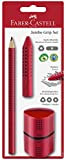 Faber-Castell 580021 – Jumbo Grip Set, 3 pezzi, colore: rosso