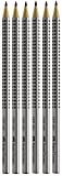 Faber-Castell - 6 matite Grip 2001, durezza: HB, colore del fusto: argento argento 2B
