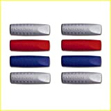 Faber-Castell Grip 2001 - Set di 8 tappi in gomma per cancellare i colori, 4 argento, 2 rosso, 2 blu