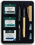 Faber-Castell Grip Edition 201523 Set con penna stilografica e fusto d'inchiostro da 30 ml, in custodia, di colore oro
