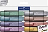Faber-Castell - Set di evidenziatori metallici – Assortimento di 8 pennarelli sottili glitterati – Note Taking e Journaling Supplies