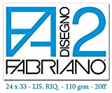 Fabriano F2 06201516, Album da Disegno, Formato 24 x 33 cm, Fogli Lisci Riquadrati, Grammatura 110gr/m2, 20 Fogli, 1 pezzo