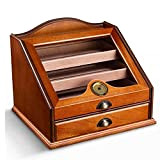 FACAZ Humidor da Tavolo con igrometro: Contiene 80-100 sigari, igrometro, deumidificatore, partizione per scatole di sigari