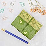 Fair Trade Block notes ricoperto in tessuto sari 80 x 105 mm mini verde