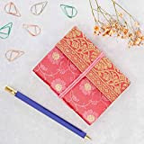 Fair Trade Block notes ricoperto in tessuto sari 80 x 105 mm mini rosa