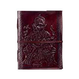 Fair Trade Quaderno ricoperto in pelle 135 x 185 mm con Ganesh (grande)