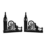 Fancyus 1 paio di reggilibri a tema Londra, con Big Ben e ruota panoramica