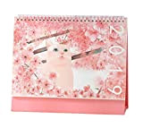 Fantasy Romantic Desktop Calendar/Desk Calendar 2018-2019, Pink Cat
