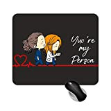 Fashion Graphic Tappetino Mouse Mousepad You Are My Person Inspired Grey's Anatomy Serie TV Sky 18x22cm Gadget (Nero)