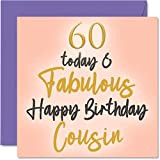 Favoloso biglietto di auguri per il 60° compleanno per cugino, 60 oggi e favoloso, biglietto di auguri per cugino, regalo ...