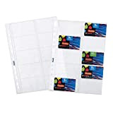 Favorit 100460075 Buste Foratura Universale Porta Cards, Formato Interno 8.5 x 5.4 (x10) cm, Finitura Liscia, 10 Tasche per Schede ...