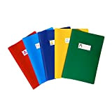 Favorit Copri Quaderni A4 con Etichetta, set da 10 pezzi, Multicolori