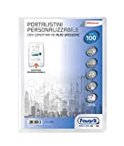 Favorit Portalistino Personalizzabile Premium, 100 Buste Lisce, 22 x 30cm, Trasparente