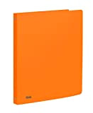 Favorit Raccoglitore in Polipropilene Neon, 22 x 30 cm, 4 Anelli Tondi da 15 mm, Arancione Fluo