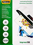 Fellowes 5351111 Pouches Lucide Impress100, Formato A4, 100 Micron, Confezione da 100 Pezzi