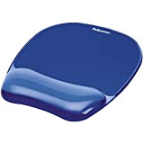 Fellowes 9114120 tappetino mouse con poggiapolsi in gel Crystals, blu