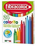 FIBRACOLOR Colorito confezione 24 pennarelli punta fine superlavabili