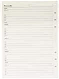 Filofax A5 Refill Name, Address, Email, Telephone, Fax, Mobile