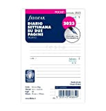 Filofax Ricambio Colore Bianco Agenda Anelli Pocket-Diplomat 2023,Planning Settimanale Orizzontale 81x120mm. ADSF23B