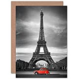 Fine Art Prints - Biglietto di auguri con scritta "Torre Eiffel a Parigi con busta interna di alta qualità