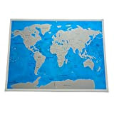 FINE MEN Wyx-Map, 1pc Blue Deluxe Mappa di Grandi Dimensioni Scratch off World Travel Mappa Premium Adesivi murali Personalizzati Poster ...