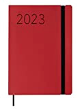 Finocam - Agenda 2023 Flexi Lisa Settimana Vista Verticale Gennaio 2023 - Dicembre 2023 (12 mesi) Rosso Catalano