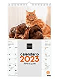Finocam - Calendario 2023 Immagini a parete a spirale per scrivere gennaio 2023 - dicembre 2023 (12 mesi) Cani e ...