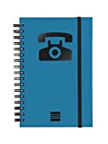 Finocam - Rubrica telefonica Phone 100x150 mm Spirale doppia Blu