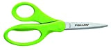FISKARS 1003858 Forbici, Acciaio, Assortito Verde/Rosa, Pointed Student Scissors