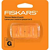 FISKARS Original Lame di ricambio per macchine tagliacarte, 2 Pezzi, Per tagli dritti, Arancione, 1003868