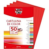 Fixo 11110351 – Confezione di 50 cartoncini, A4, colore: rosso