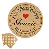FLOFIA (Dia. 4cm) 300pz Adesivi Grazie Fatto a Mano con Amore Etichette Adesive Stickers Thank You Handmade with Love in ...