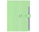 Floral Printed Expanding File Folder with 5 Pockets Accordion Document File Organizer (Green)