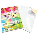 Fogli di carta lucida adesiva per stampa di etichette, formato A4, confezione da 50 pezzi, colore bianco lucido