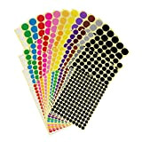 Formati misti Etichette adesive per codici a colori rimovibili Adesivi per punti cerchiati rimovibili, 12 colori, totale 4452 punti 48 ...