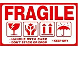 "Fragile This Way Up Handle With Care" Adesivi, White-Red 300pcs Grande fragile Handle with care Keep Dry verso l' alto ...